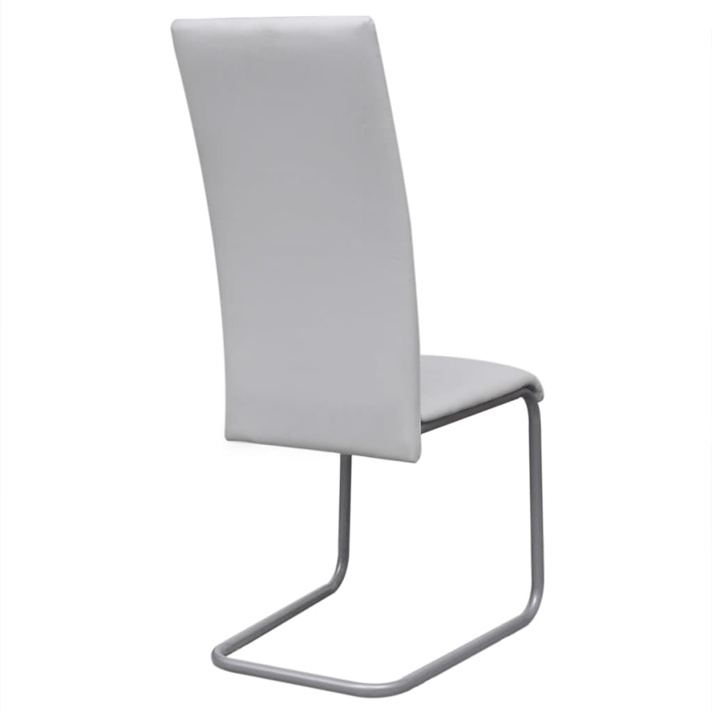 vidaXL Chaise cantilever 6 pcs Blanc Similicuir