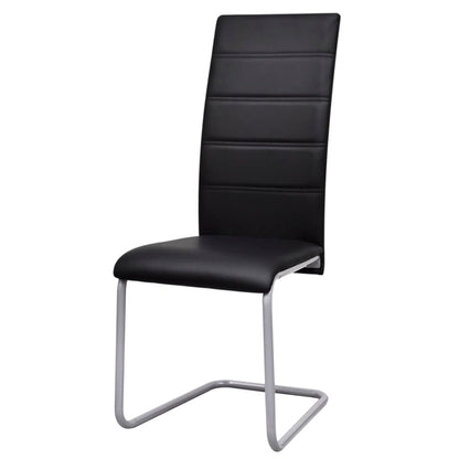 vidaXL Chaises cantilever 6 pcs Similicuir Noir