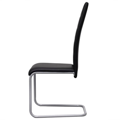 vidaXL Chaises cantilever 6 pcs Similicuir Noir