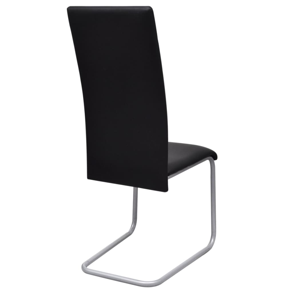 vidaXL Chaises cantilever 6 pcs Similicuir Noir