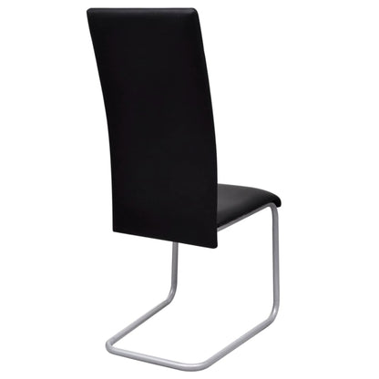 vidaXL Chaises cantilever 6 pcs Similicuir Noir