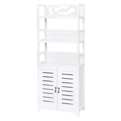 vidaXL Badezimmerschrank Albuquerque Holz Weiß 46x24x117,5 cm