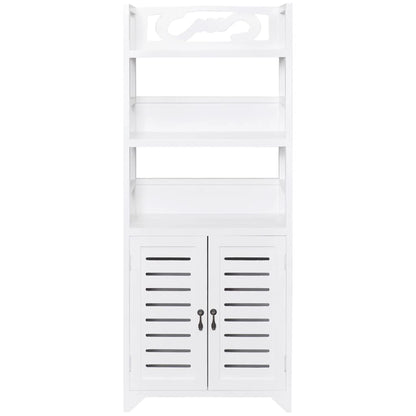 vidaXL Badezimmerschrank Albuquerque Holz Weiß 46x24x117,5 cm