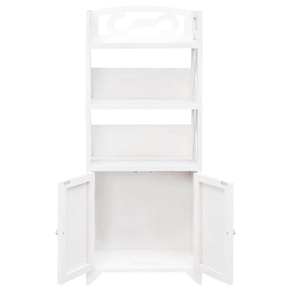 vidaXL Badezimmerschrank Albuquerque Holz Weiß 46x24x117,5 cm