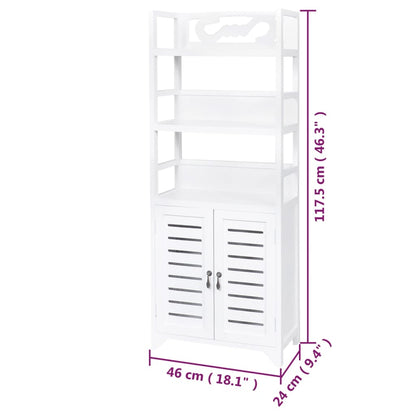 vidaXL Badezimmerschrank Albuquerque Holz Weiß 46x24x117,5 cm