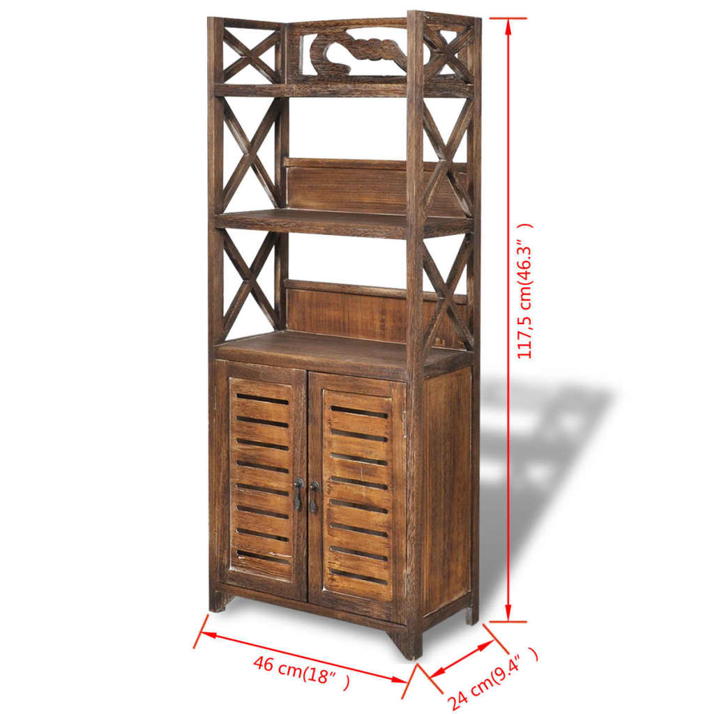 vidaXL Badezimmerschrank Albuquerque Holz Braun 46x24x117,5 cm