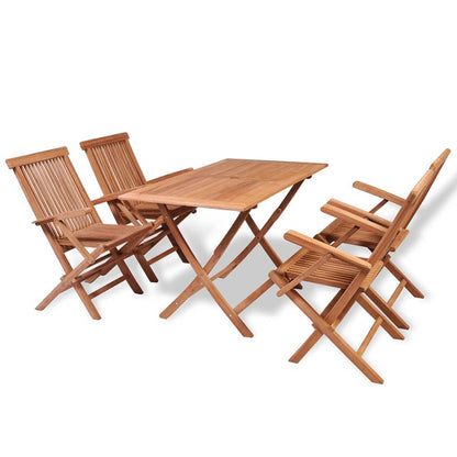 vidaXL 5-tlg. Garten-Essgruppe Klappbar Massivholz Teak