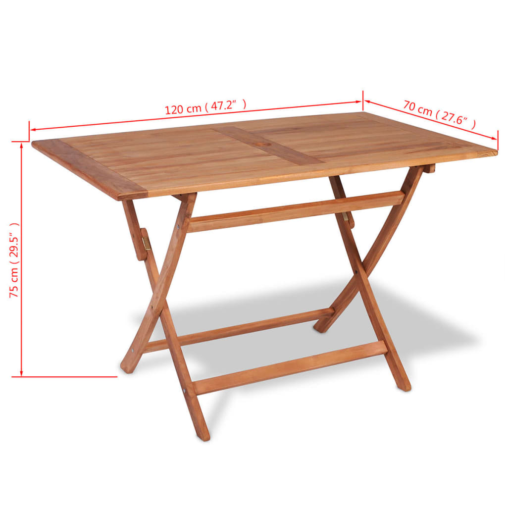 vidaXL 5-tlg. Garten-Essgruppe Klappbar Massivholz Teak