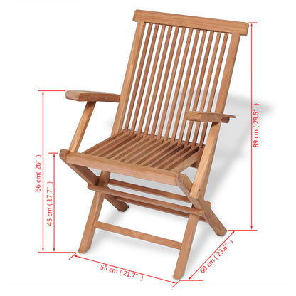 vidaXL 5-tlg. Garten-Essgruppe Klappbar Massivholz Teak