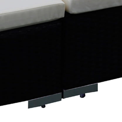 vidaXL 12-tlg. Garten-Lounge-Set mit Kissen Poly Rattan Schwarz