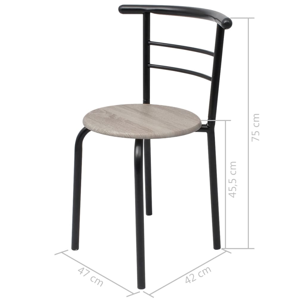 vidaXL Ensemble de bar de cuisine avec table et chaises en MDF