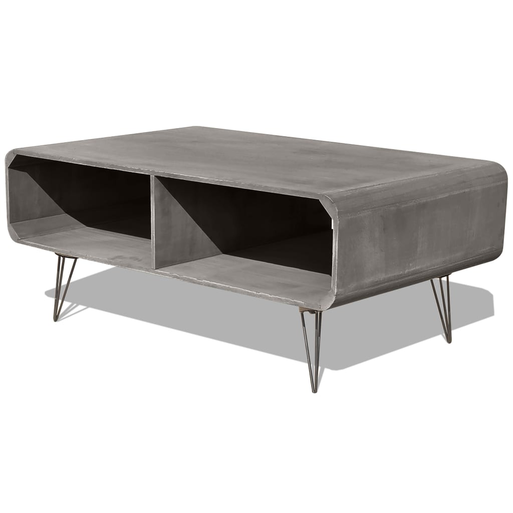vidaXL Couchtisch 90×55,5×38,5 cm Massivholz Paulownia Grau