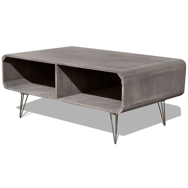 vidaXL Couchtisch 90×55,5×38,5 cm Massivholz Paulownia Grau