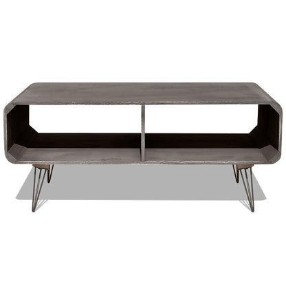 vidaXL Couchtisch 90×55,5×38,5 cm Massivholz Paulownia Grau