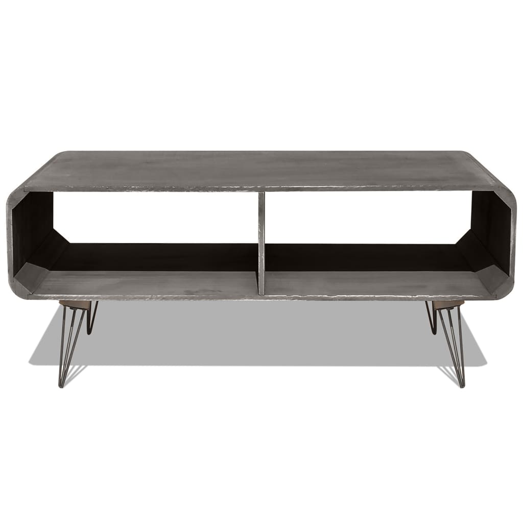 vidaXL Couchtisch 90×55,5×38,5 cm Massivholz Paulownia Grau