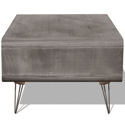 vidaXL Couchtisch 90×55,5×38,5 cm Massivholz Paulownia Grau