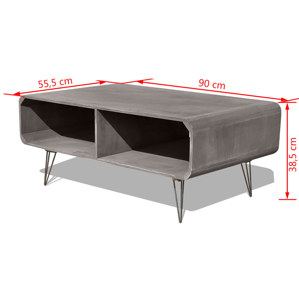 vidaXL Couchtisch 90×55,5×38,5 cm Massivholz Paulownia Grau