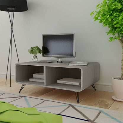vidaXL Couchtisch 90×55,5×38,5 cm Massivholz Paulownia Grau