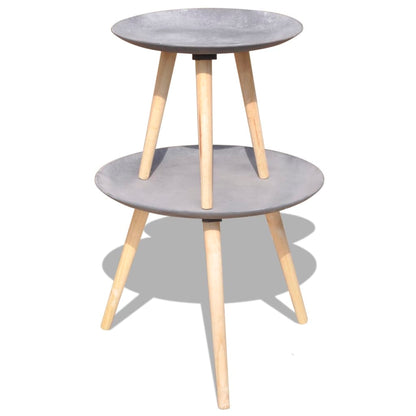 vidaXL 2-tlg. Beistelltisch/Couchtisch-Set 55 cm & 44 cm Betongrau