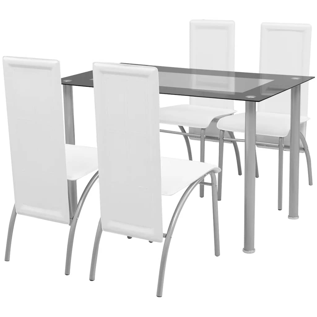 vidaXL Ensemble de salle à manger cinq pièces blanc