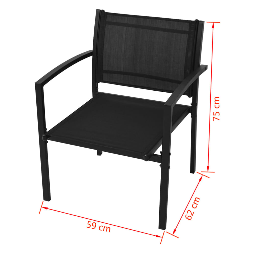 vidaXL 4-tlg. Garten-Lounge-Set Textilene Schwarz
