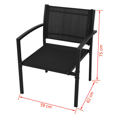 vidaXL 4-tlg. Garten-Lounge-Set Textilene Schwarz