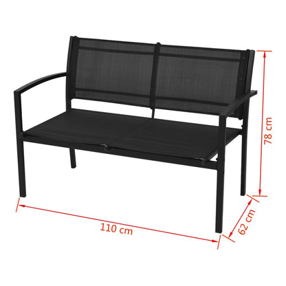 vidaXL 4-tlg. Garten-Lounge-Set Textilene Schwarz