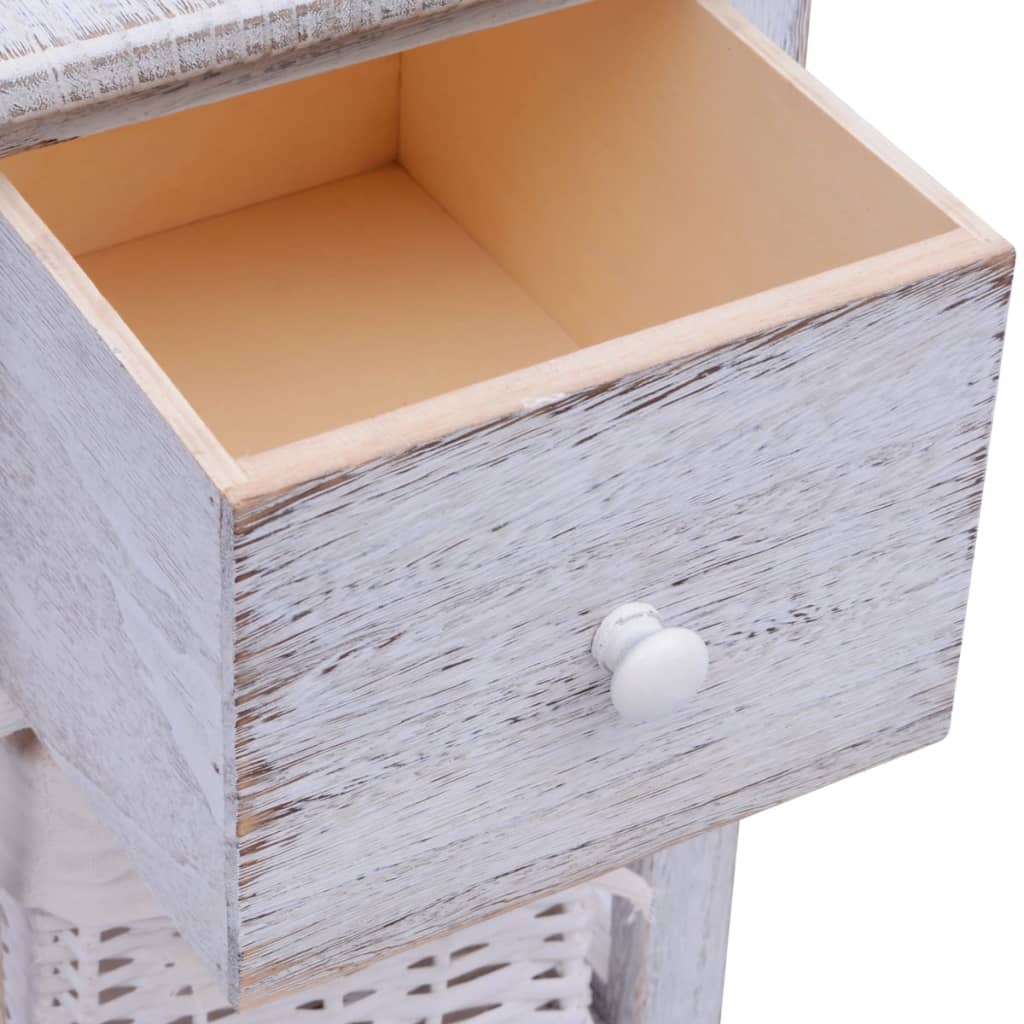 vidaXL Table de chevet en bois blanc