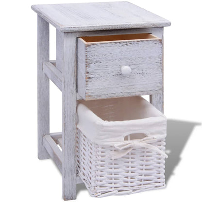 vidaXL Tables de chevet 2 pcs en bois blanc