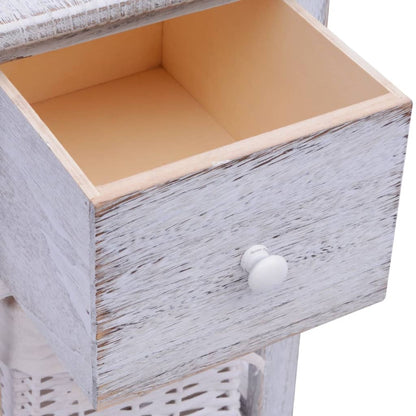 vidaXL Tables de chevet 2 pcs en bois blanc