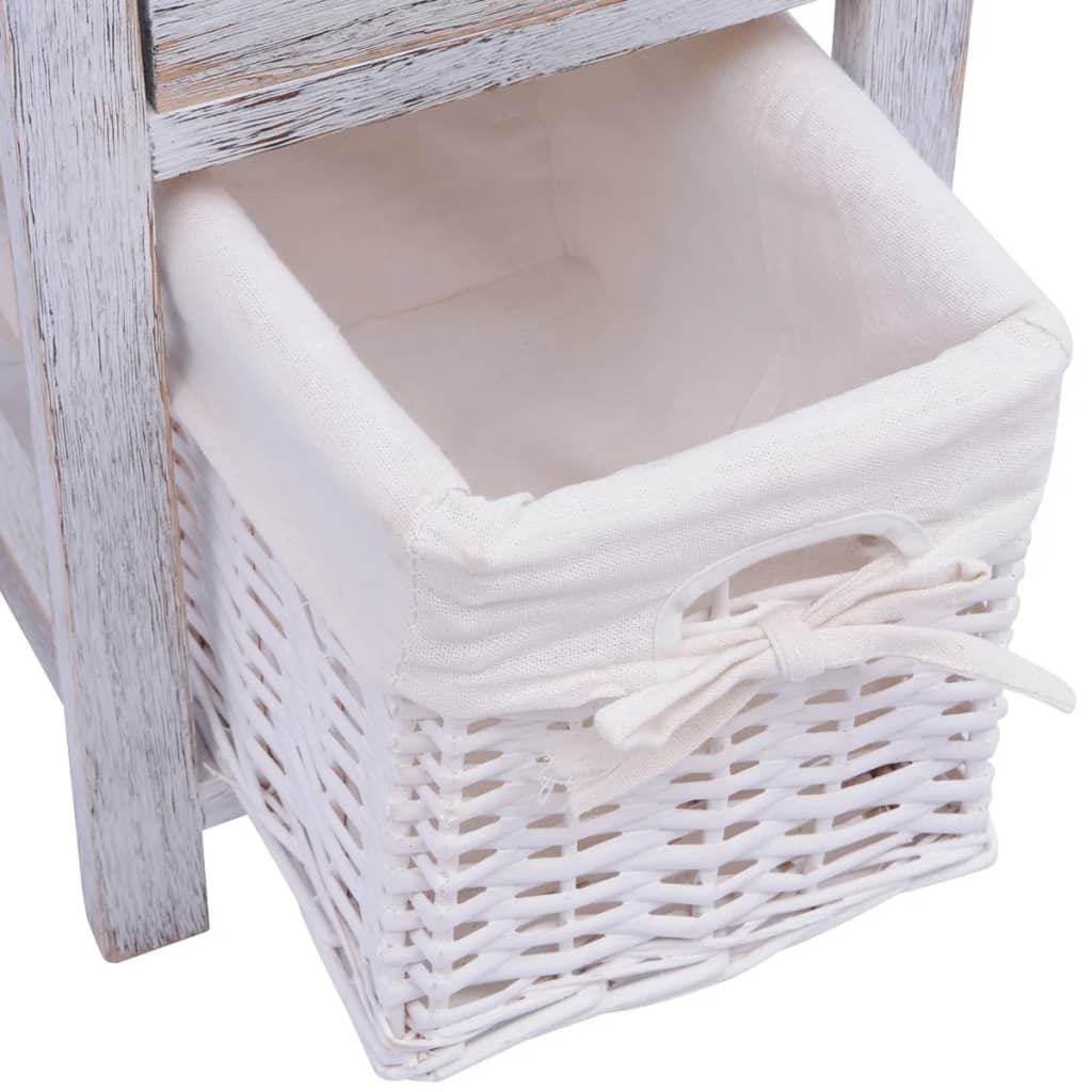 vidaXL Tables de chevet 2 pcs en bois blanc