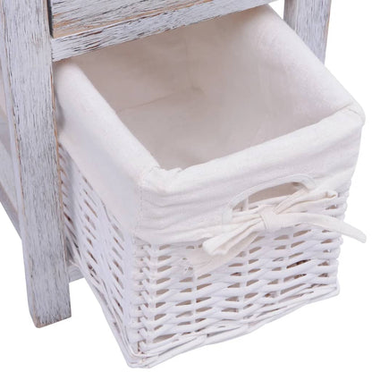 vidaXL Tables de chevet 2 pcs en bois blanc