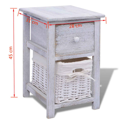 vidaXL Tables de chevet 2 pcs en bois blanc