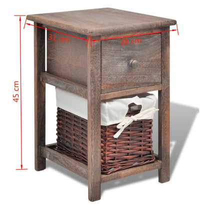 vidaXL Table de chevet en bois marron
