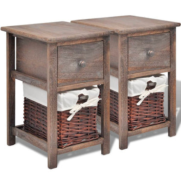 vidaXL Tables de chevet 2 pcs. Bois Marron