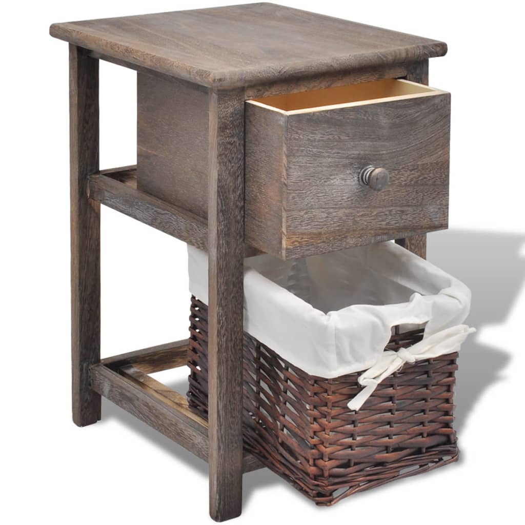 vidaXL Tables de chevet 2 pcs. Bois Marron