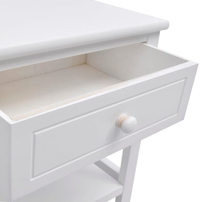 vidaXL Table de chevet en bois blanc