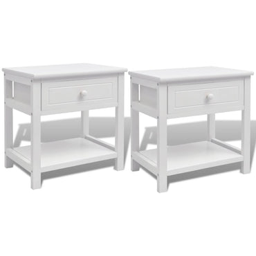 vidaXL Tables de chevet 2 pcs en bois blanc