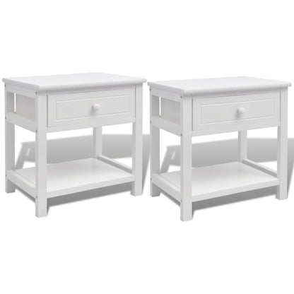 vidaXL Tables de chevet 2 pcs en bois blanc