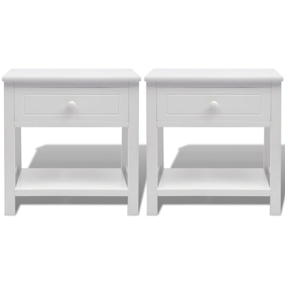 vidaXL Tables de chevet 2 pcs en bois blanc