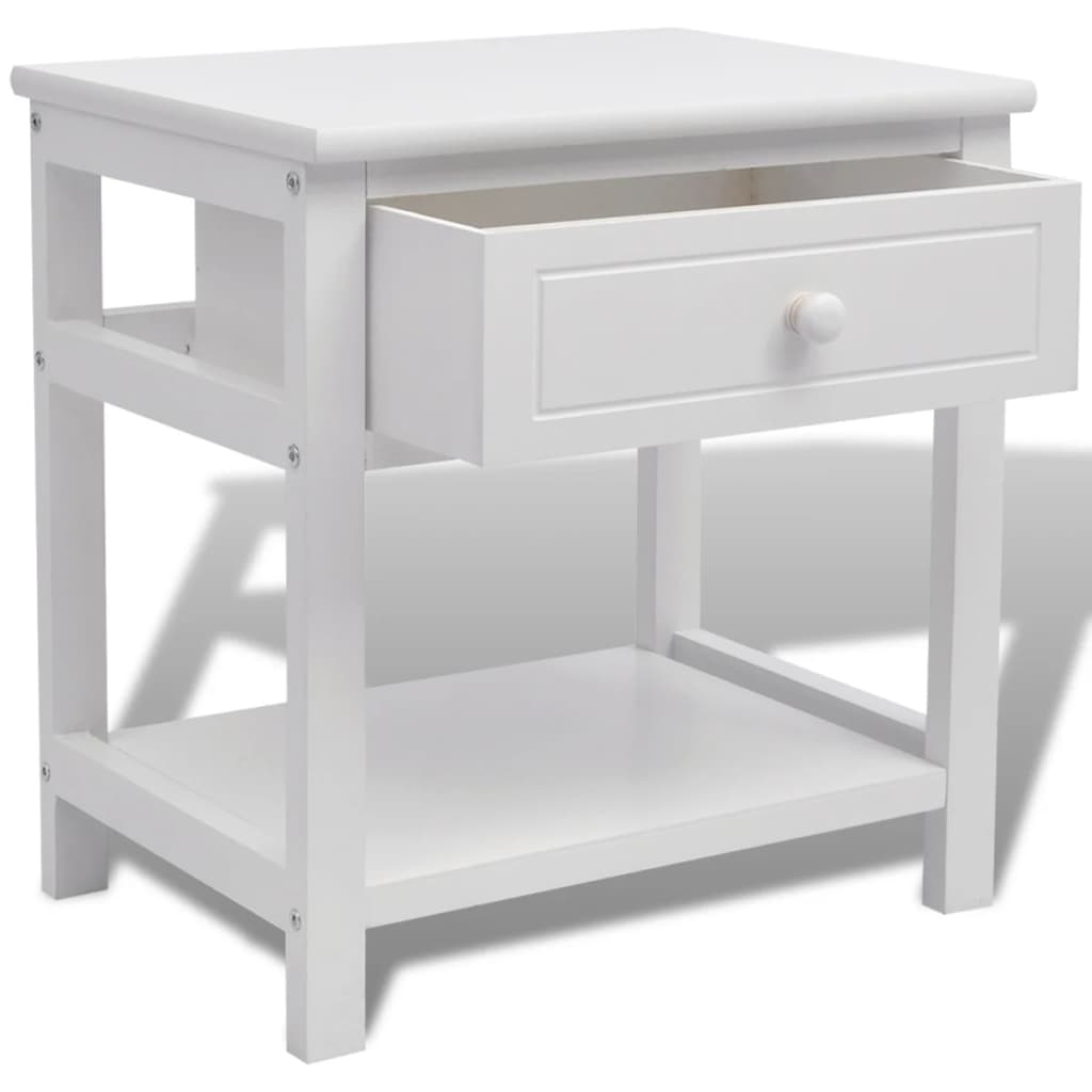 vidaXL Tables de chevet 2 pcs en bois blanc