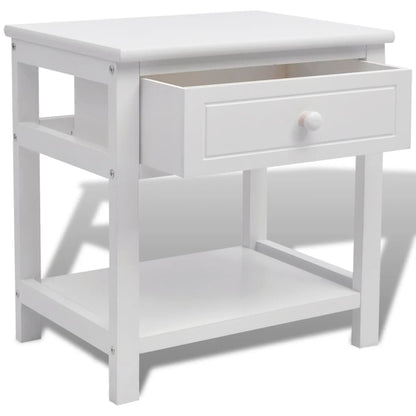 vidaXL Tables de chevet 2 pcs en bois blanc