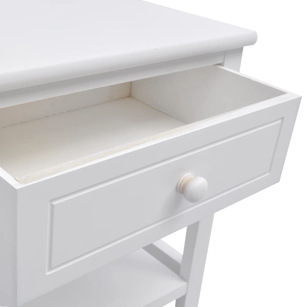 vidaXL Tables de chevet 2 pcs en bois blanc