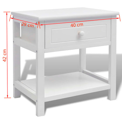 vidaXL Tables de chevet 2 pcs en bois blanc