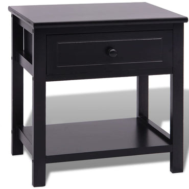 vidaXL Table de chevet en bois noir