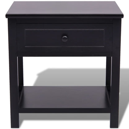 vidaXL Table de chevet en bois noir