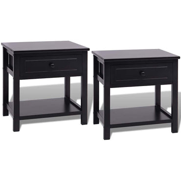 vidaXL Tables de chevet 2 pcs Bois Noir