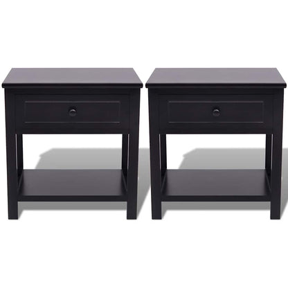 vidaXL Tables de chevet 2 pcs Bois Noir