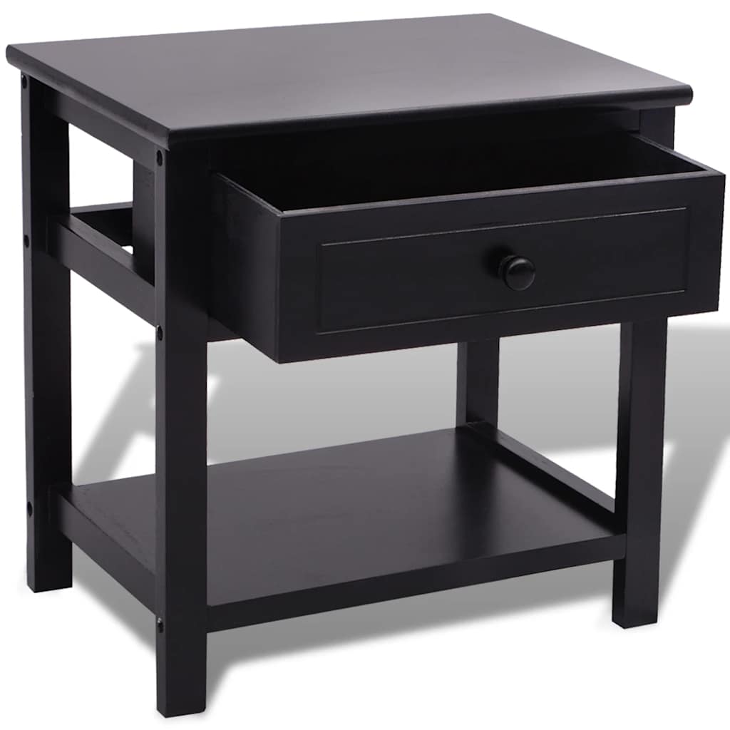 vidaXL Tables de chevet 2 pcs Bois Noir