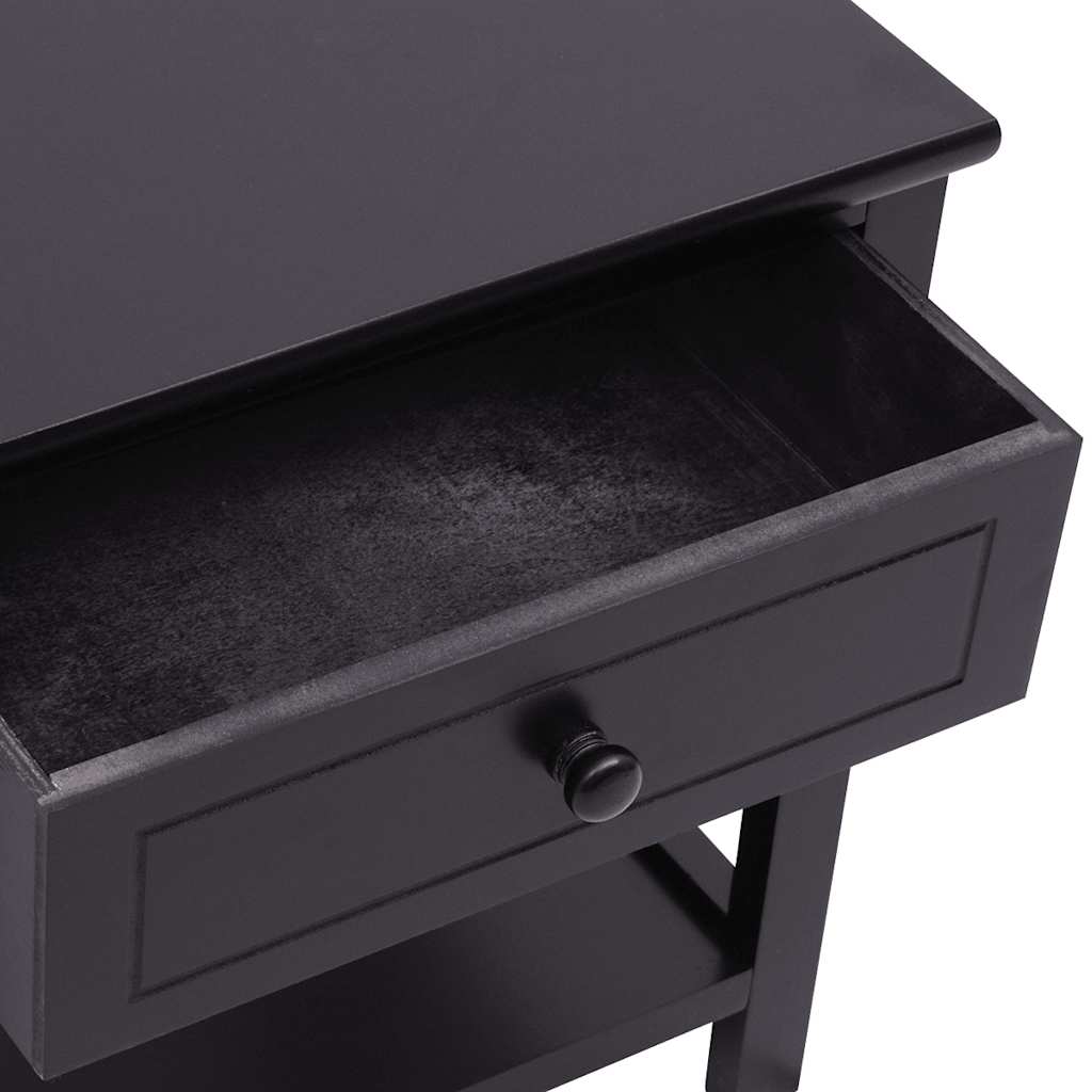 vidaXL Tables de chevet 2 pcs Bois Noir